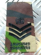 Woodland DPM Camo Armoured Engineers Rank Slides Assorted