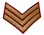 Stripe Service Chevron Bar Lace Gold on Red Felt Various British Ranks