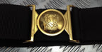 Bahrain National Guard Black Nylon Parade Belt with Obsolete Insignia Buckle British Made Max 42"