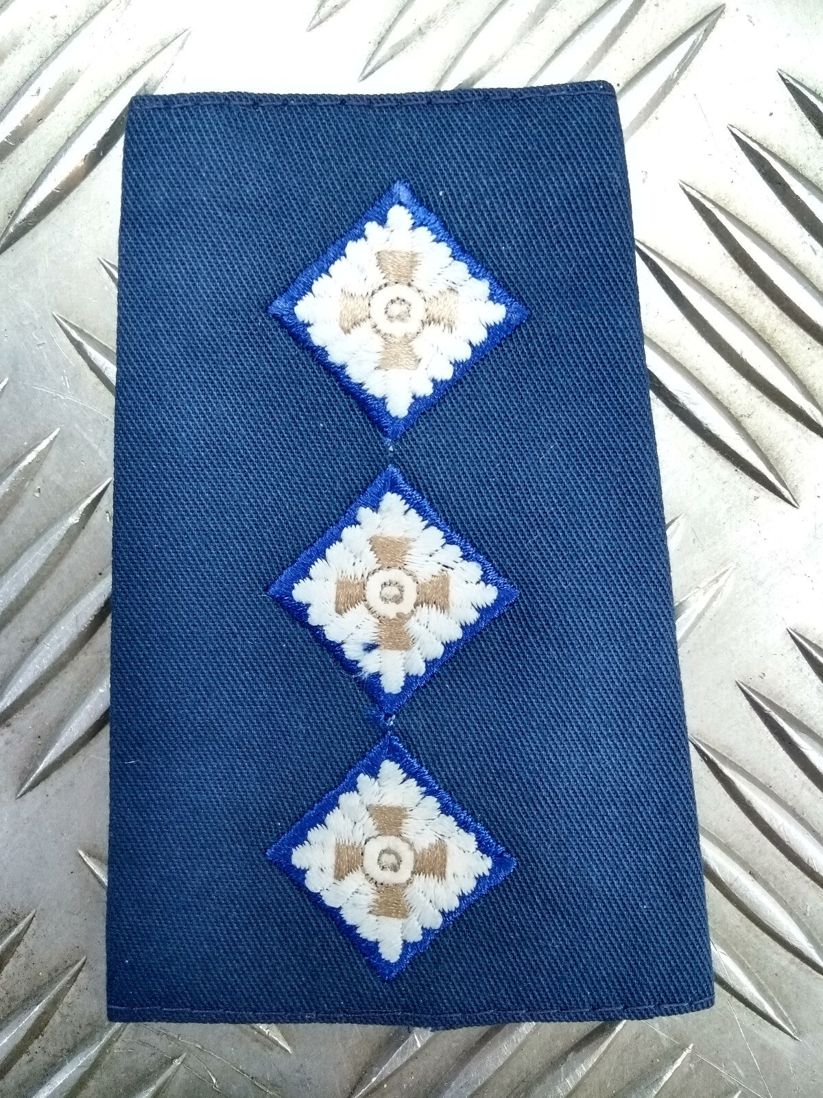 British Army Officers Rank Slide Dark Blue with Blue Edge Captain or Major Genuine - NEW