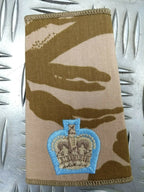 Desert Camo Light Blue edged Rank Slides Genuine British Army