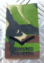 Woodland DPM Camo Armoured Engineers Rank Slides Assorted