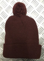 Knitted Retro Beanie Hat / Watch Cap / Ski hat with Pompom - All Colours
