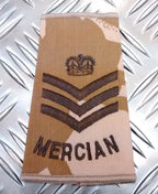 Genuine British Army Desert Camo Mercian Rank Slide Various Ranks