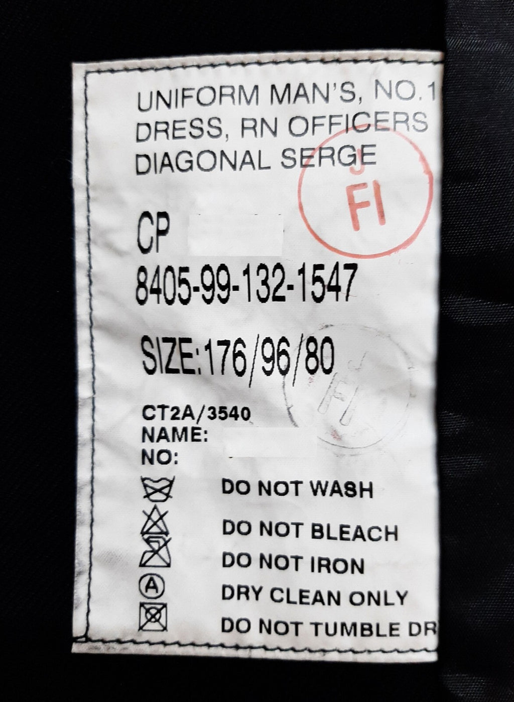 Royal Navy No1C Dress Jacket Lieutenant Commander Cuff Curls Diagonal Serge British Naval 96cm Regular