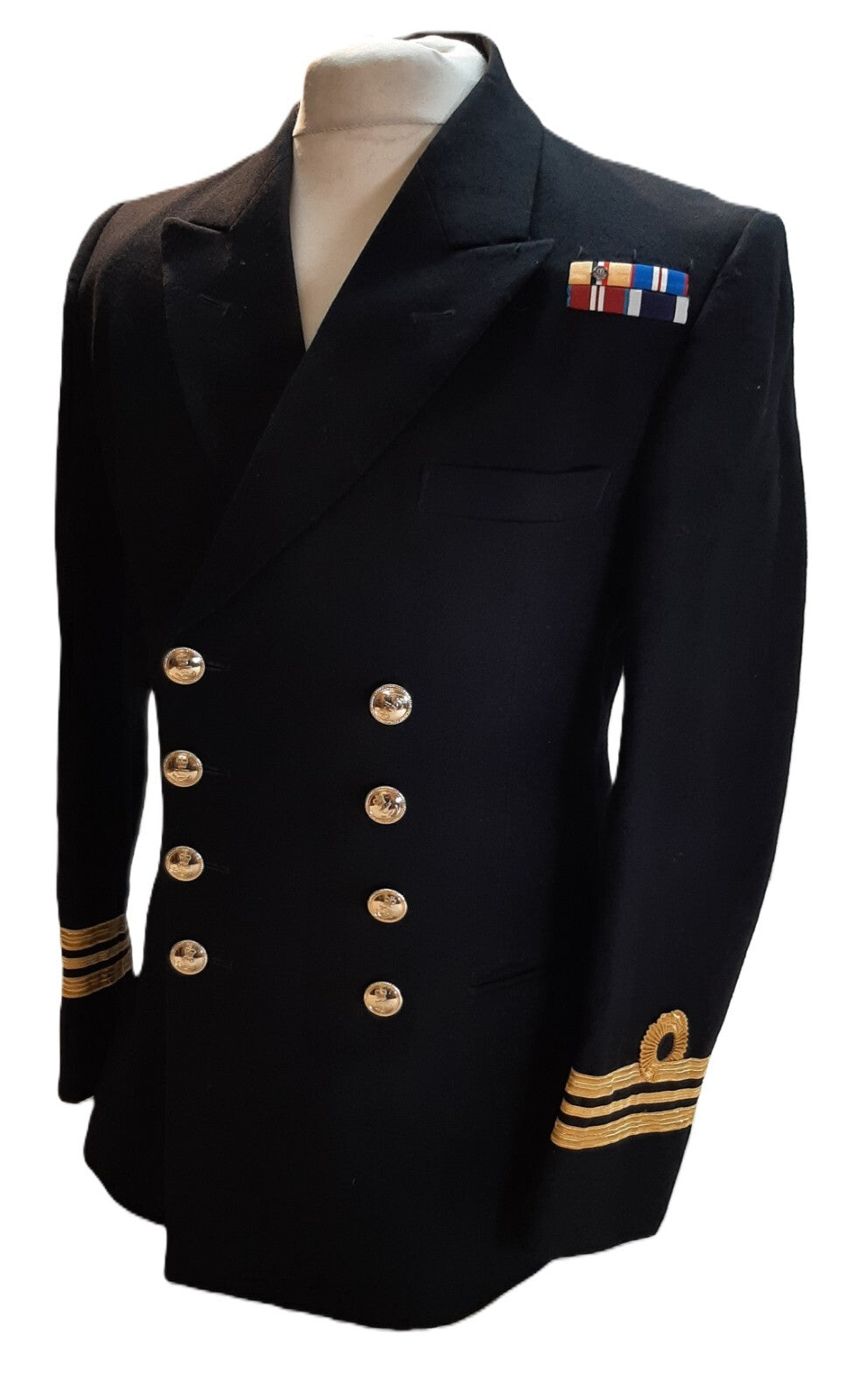 Royal Navy No1C Dress Jacket Lieutenant Commander Cuff Curls Diagonal Serge British Naval 96cm Regular