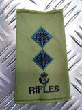 Green OD Rifles Rank Slide Various Ranks Genuine British Army Issue