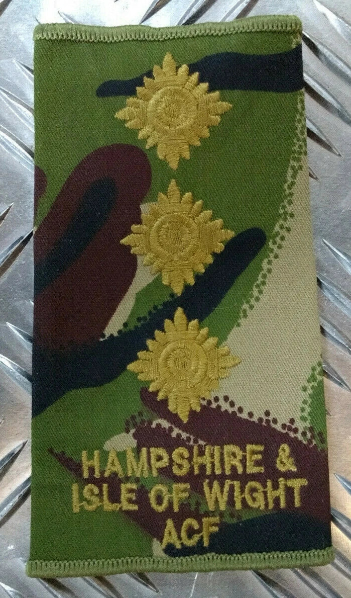 Army Rank Slide Hampshire & Isle of Wight IOW ACF Woodland DPM Camo