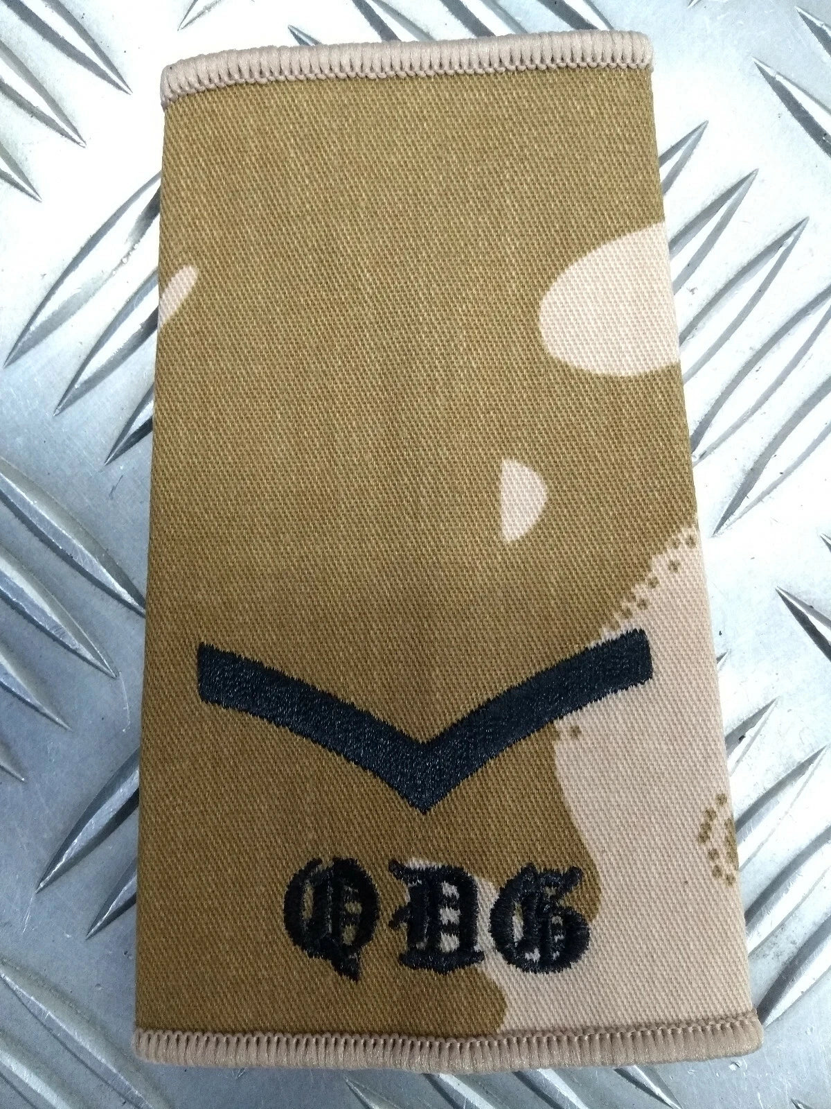 Desert Camo Queen's Dragoon Guards QDG Rank Slides Genuine British Army