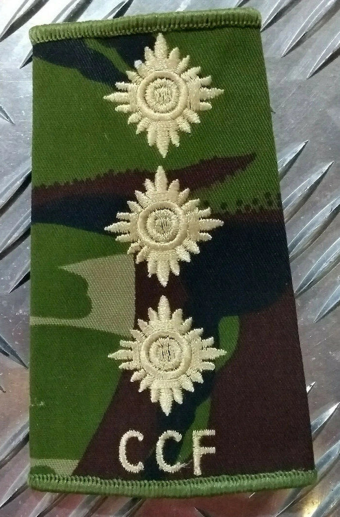 Woodland DPM Camo Combined Cadet Force CCF Rank Slides Genuine British Army
