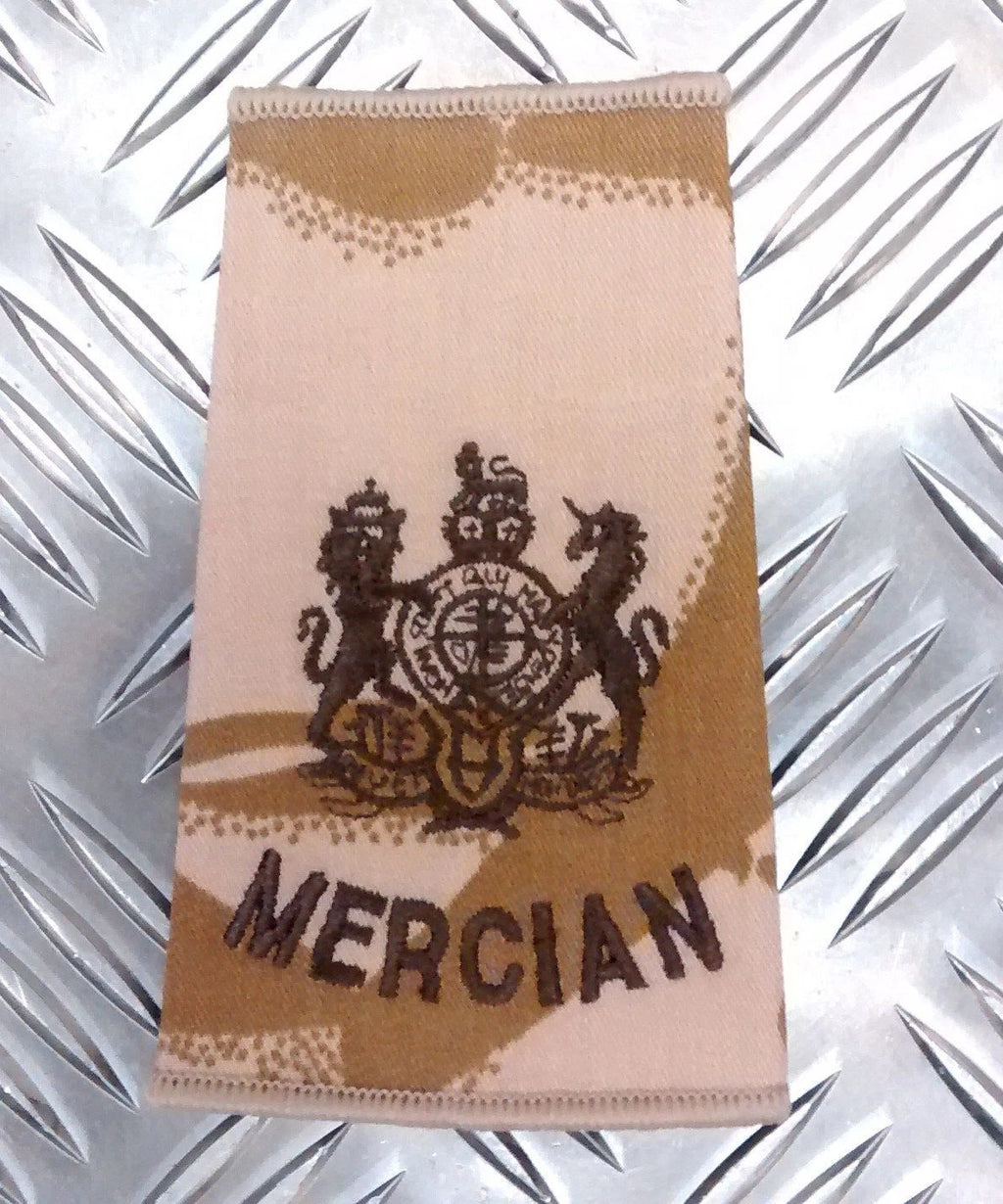 Genuine British Army Desert Camo Mercian Rank Slide Various Ranks