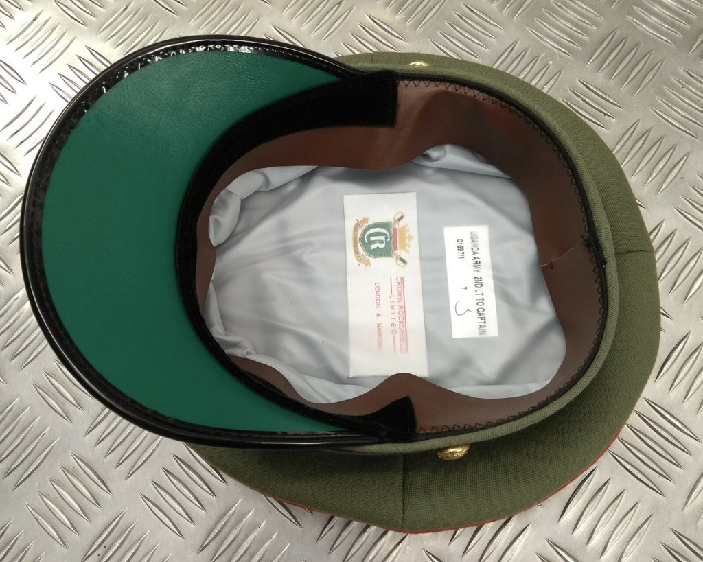 Ugandan Army Officers Peaked Cap 2nd Lt to Captain Ceremonial Parade Dress Hat Light Green 52cm - NEW