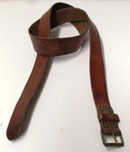 Swedish Army Unique Vintage Brown Leather Trouser Belt - All Sizes Lot2