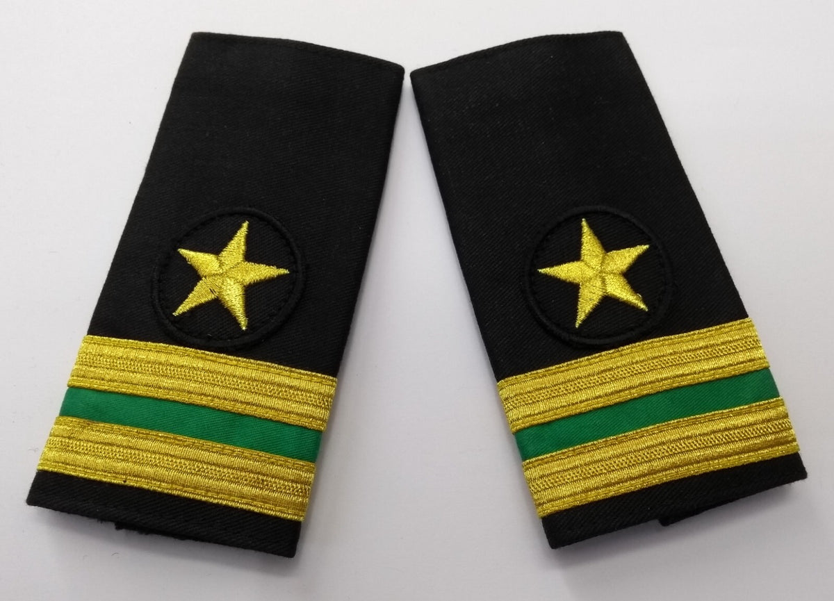 Naval Officers Style Shoulder Slides Boards Gold Lace on Navy Hook & Loop British Made 1 Pair