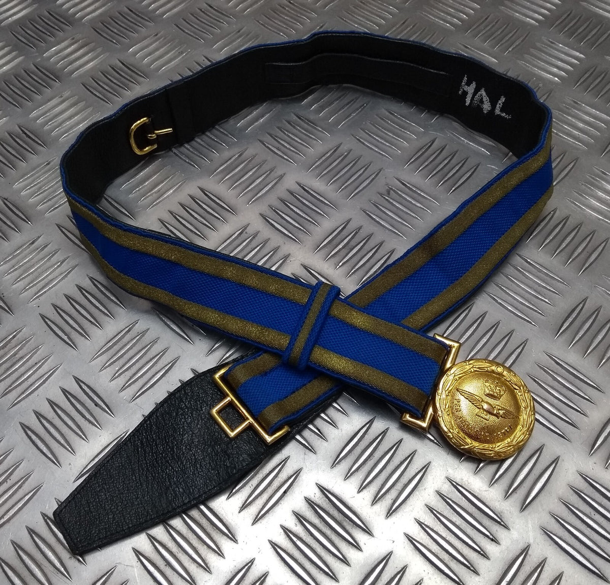 RAF Royal Air Force Officers Ceremonial Belt Per Ardua Ad Astra Buckle No Slings 30"-34"