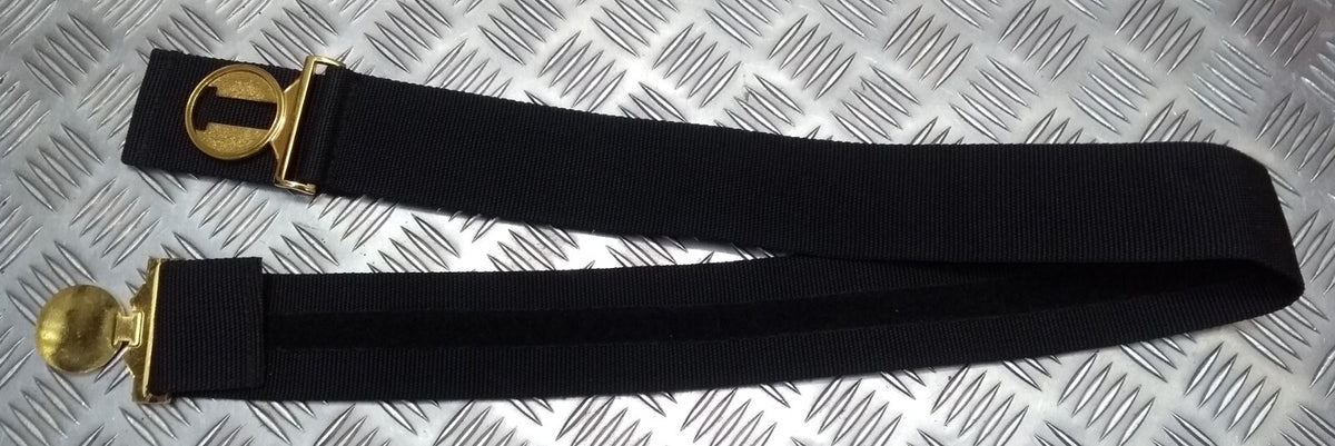 Bahrain National Guard Black Nylon Parade Belt with Obsolete Insignia Buckle British Made Max 42"