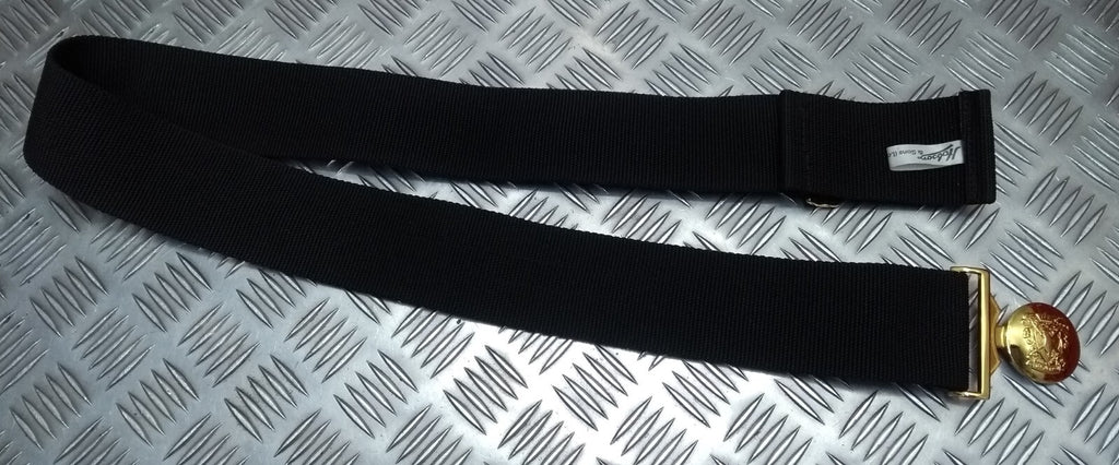 Bahrain National Guard Black Nylon Parade Belt with Obsolete Insignia Buckle British Made Max 42"