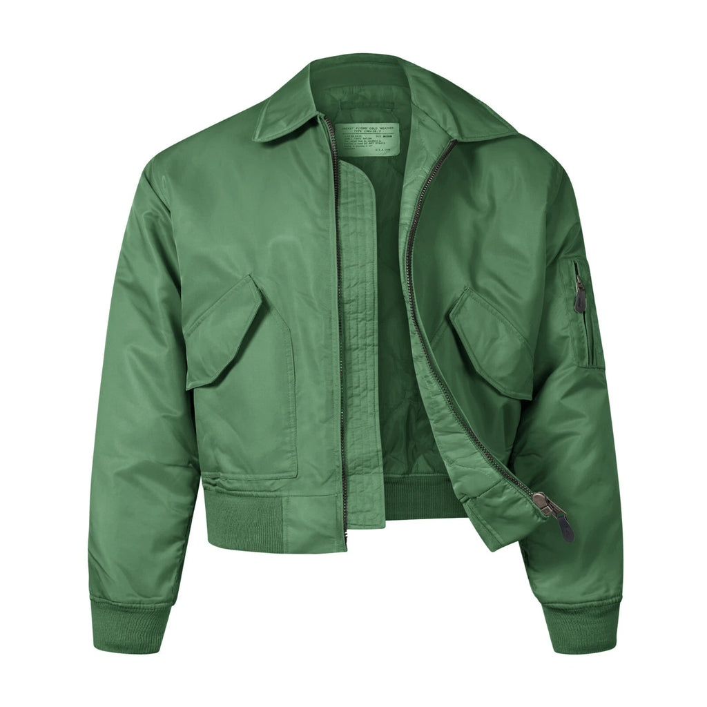 Pilot Jacket MA2 US Military Style CWU Bomber Type Green