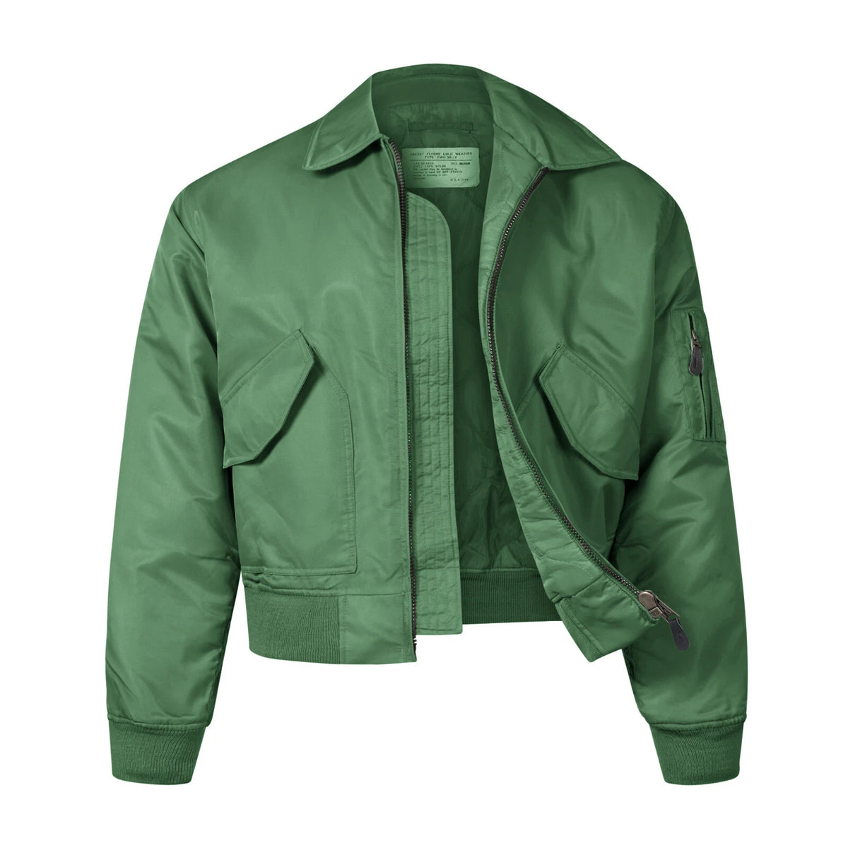 Pilot Jacket MA2 US Military Style CWU Bomber Type Green