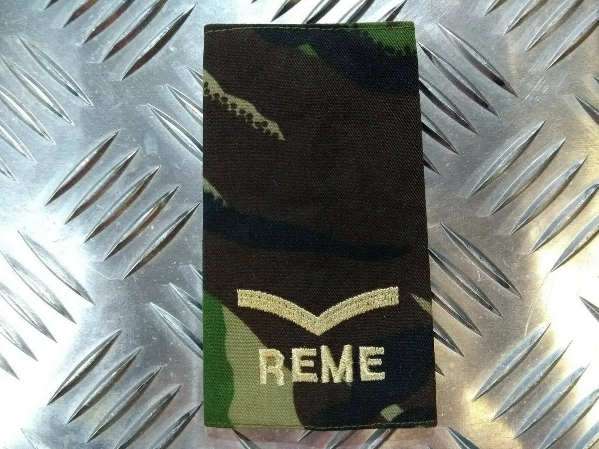 Genuine British Army Woodland DPM Camo REME Rank Slides Assorted