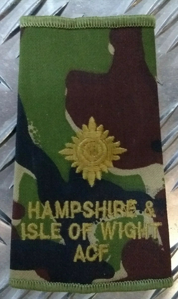 Army Rank Slide Hampshire & Isle of Wight IOW ACF Woodland DPM Camo