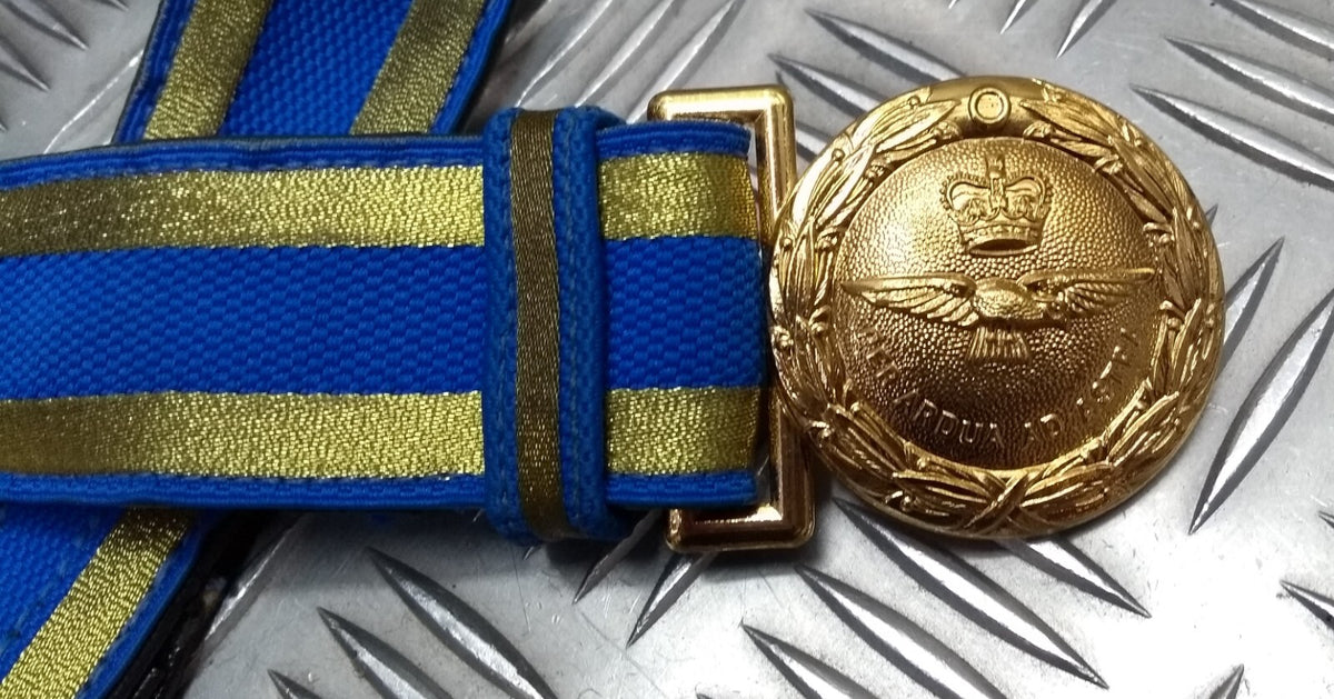 RAF Royal Air Force Officers Ceremonial Belt Per Ardua Ad Astra Buckle No Slings 30"-36" GST819