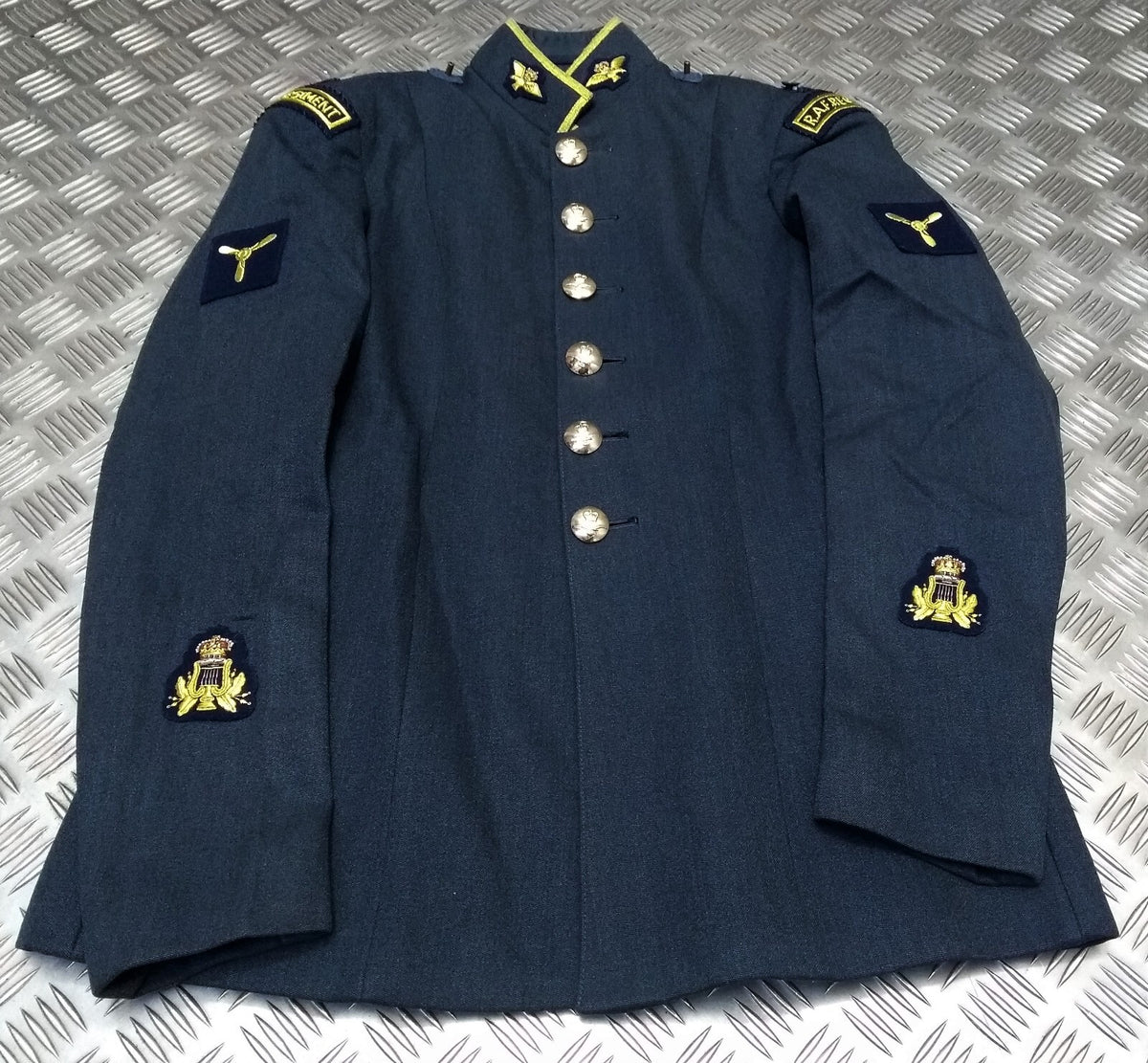 RAF Royal Air Force No9 Dress Tunic Band Style Ceremonial Blue Grey Jacket 37in Chest