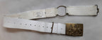 Royal Guards Buff Leather Belt with Large Coat of Arms Insignia Plate Buckle Adjustable Max 34" GST1144