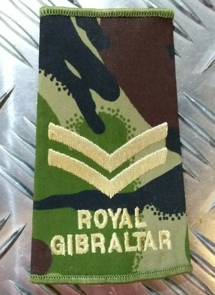 Army Rank Slide Woodland DPM Camo Royal Gibraltar Regiment Assorted Ranks