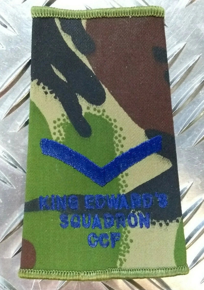 CCF Rank Slide Woodland DPM Camo King Edward's Squadron Assorted Ranks