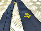 Navy Blue Polyester Tie with Swooping Eagle & Ship's Wheel Made in England - NEW