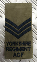 Genuine British Army Issue Green OD Yorkshire ACF Rank Slide Various Ranks