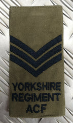 Genuine British Army Issue Green OD Yorkshire ACF Rank Slide Various Ranks