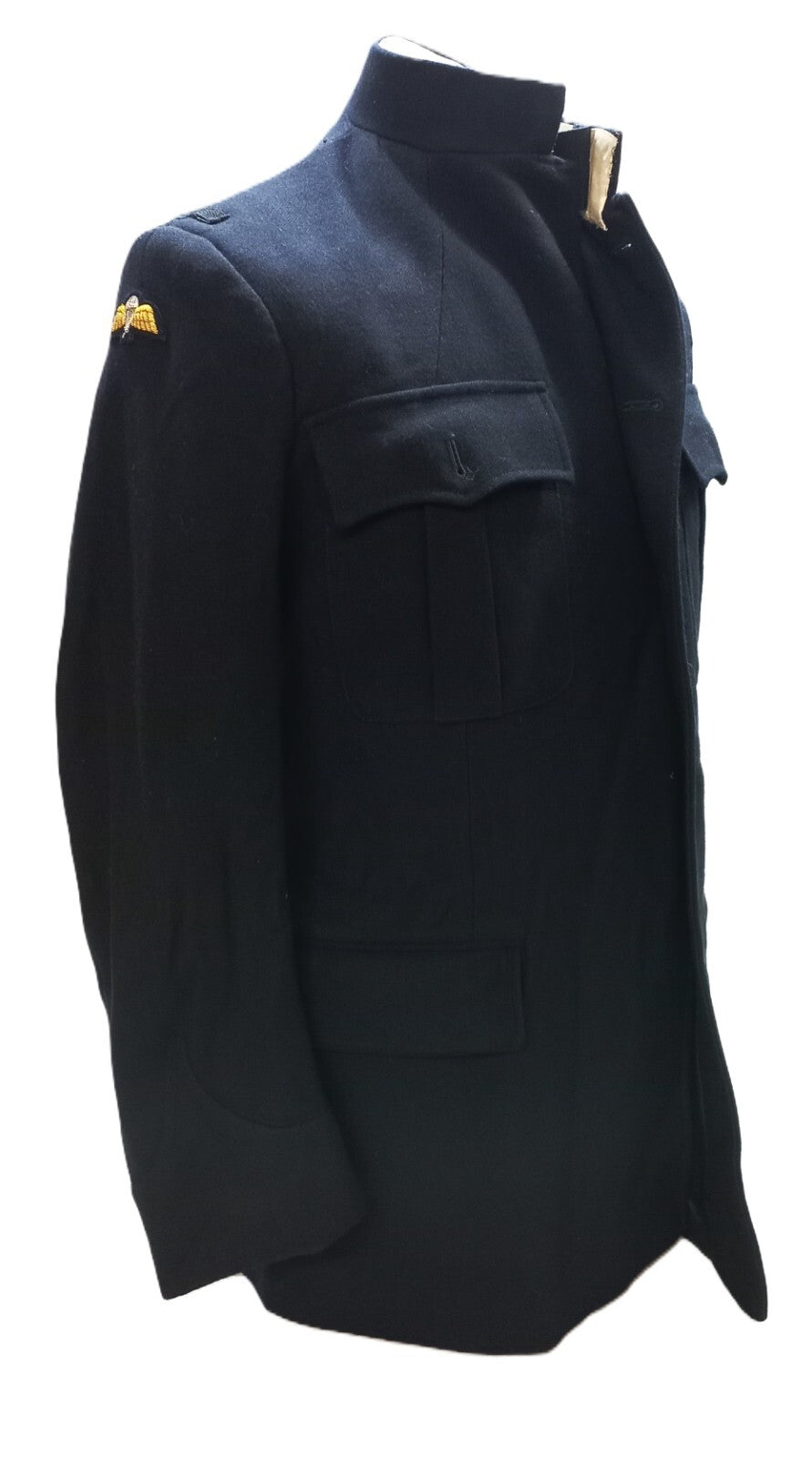 British Army No1 Dress Jacket Blues 100% Wool No Buttons Parachute Wings Arm Badge Other Ranks 42in Chest E306