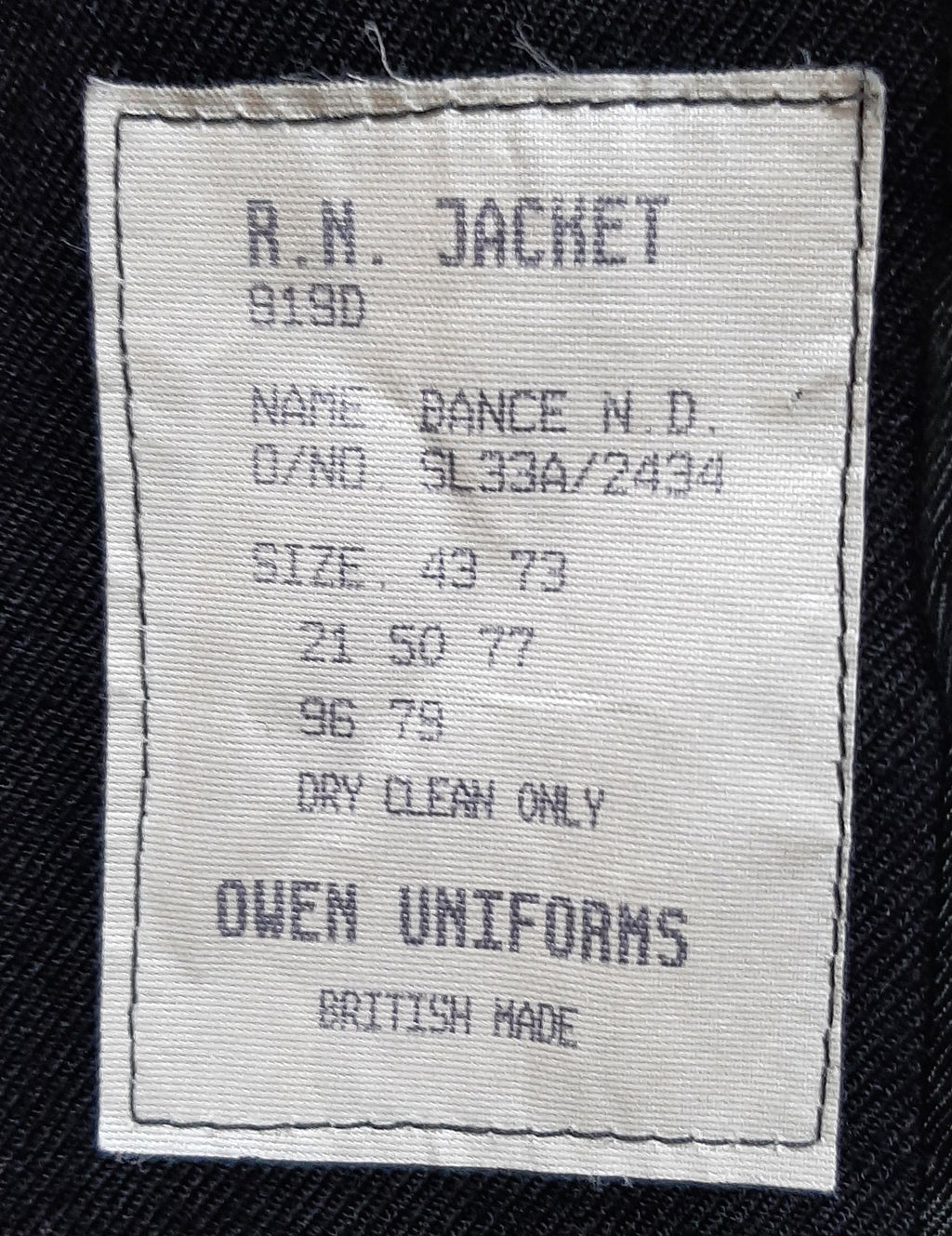 Royal Navy No1 Officers Dress Jacket Sub Lieutenant Cuff Curls 8 Button Double Breasted British Naval 40in Chest
