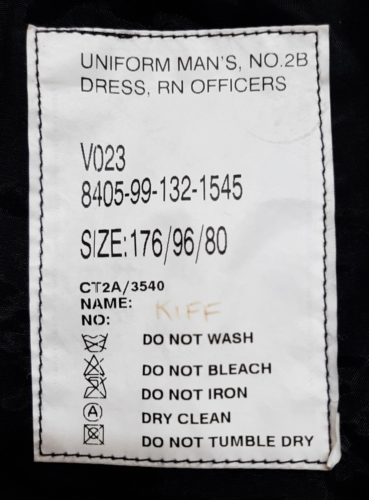 Royal Navy No2B Mess Dress Jacket Officers Fully Buttoned British Naval Mans 96cm Regular