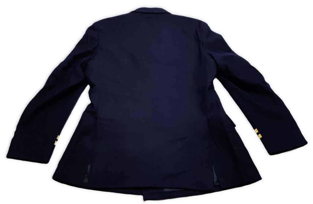 Royal Navy Officers Blue Jacket KHA 8 Royal Queen's Crown Buttons Lieutenant Cuff Curls 44in Chest