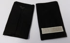 1 Bar Rank Slides Silver Bar on Black British Made Shoulder Sliders 1 Pair - NEW
