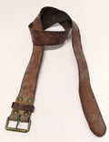 Swedish Army Unique Vintage Brown Leather Trouser Belt - All Sizes Lot2