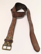 Swedish Army Unique Vintage Brown Leather Trouser Belt - All Sizes Lot2