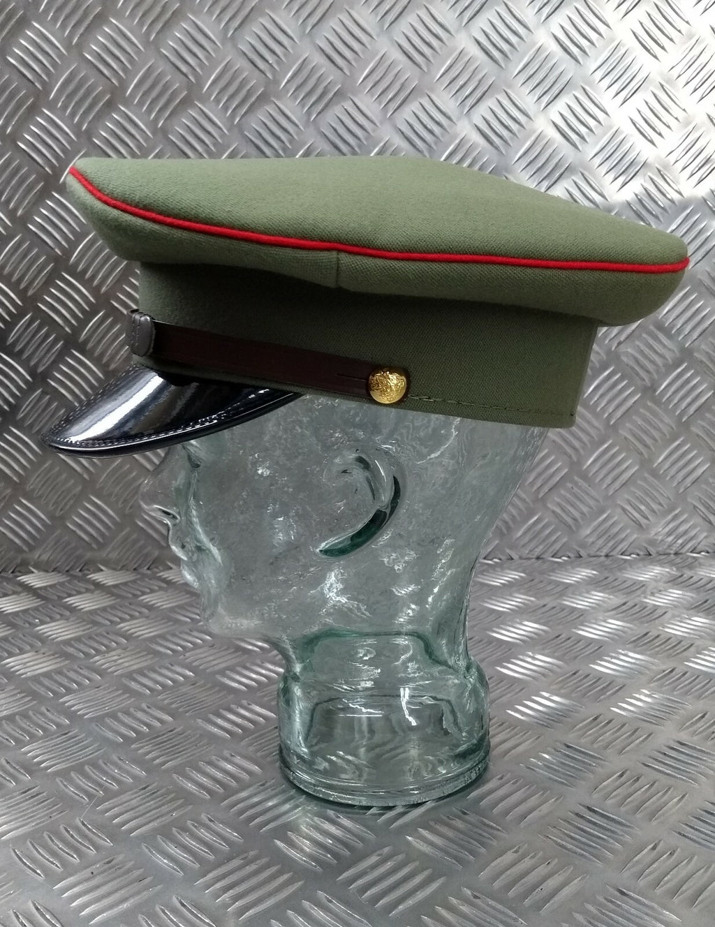 Ugandan Army Officers Peaked Cap 2nd Lt to Captain Ceremonial Parade Dress Hat Light Green 52cm - NEW