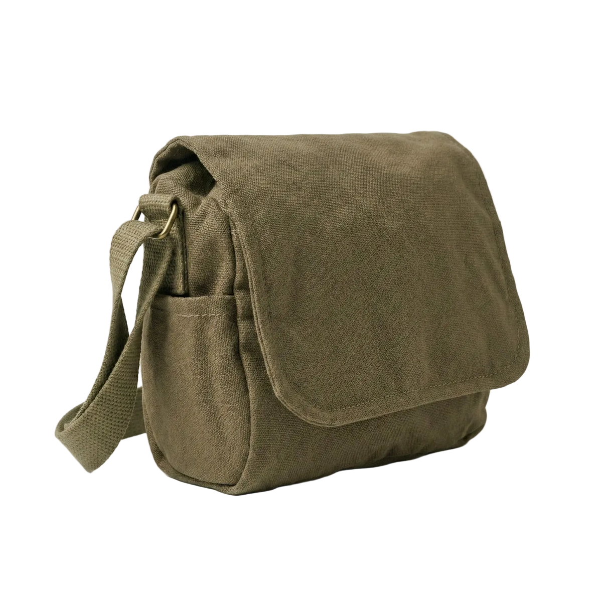 Canvas Shoulder Bag Mini Small Effects Haversack Assorted Colours