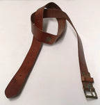 Swedish Army Unique Vintage Brown Leather Trouser Belt - All Sizes Lot1
