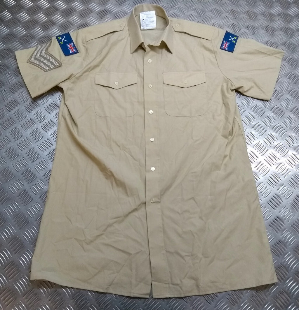 RLC Royal Logistic Corps No2 Shirt Short Sleeve with Sergeant Chevrons & TRF Badges Collar 40cm