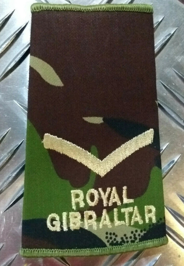 Army Rank Slide Woodland DPM Camo Royal Gibraltar Regiment Assorted Ranks