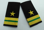 Officers Shoulder Rank Slides Hook & Loop Epaulettes 2 Gold Bars & Star British Made 1 Pair