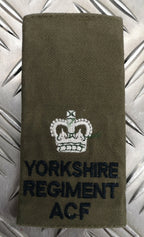 Genuine British Army Issue Green OD Yorkshire ACF Rank Slide Various Ranks