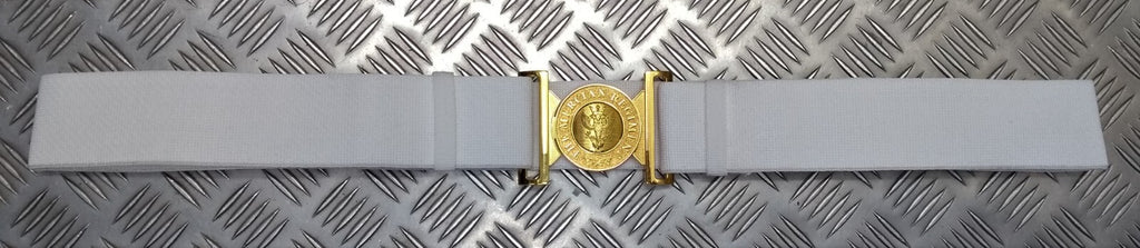 Mercian Regiment White Courlene Parade Belt 57mm with Brass Insignia Buckle Adjustable Max 50"