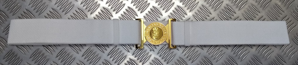 Mercian Regiment White Courlene Parade Belt 57mm with Brass Insignia Buckle Adjustable Max 50"