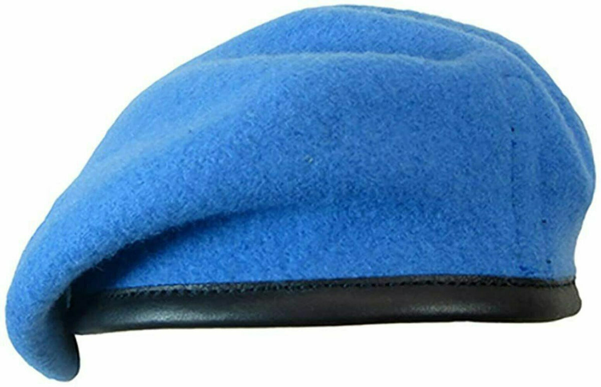 UN United Nations Blue Beret British Style Wool Beret Cap MoD Spec Size 62cm